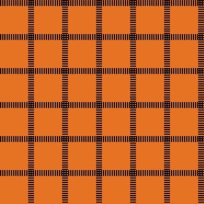 Black striped plaid on Orange