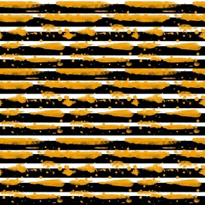 Halloween Splatter Stripes- Orange and Black, white background