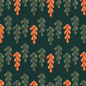 Christmas snow texture trees seamless pattern// medium scale