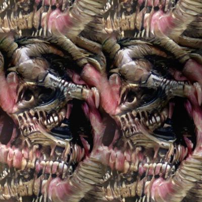 23 biomechanical bioorganic muscles flesh grey pink cables wires pipes demons aliens monsters body horror sci-fi science fiction futuristic machines Halloween scary horrifying morbid macabre spooky eerie frightening disgusting grotesque heavy metal death 