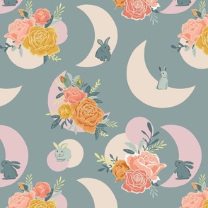 Bunny and Rose Floral midnight - Large
