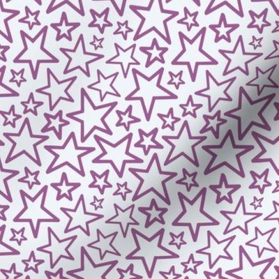 Small - Purple Hand Drawn Stars Pattern for Kids
