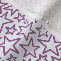 Small - Purple Hand Drawn Stars Pattern for Kids