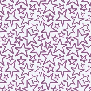 Small - Purple Hand Drawn Stars Pattern for Kids