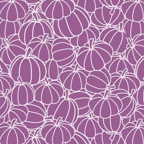 Medium - Purple Pumpkin Texture Line Drawing Patchwork Pattern