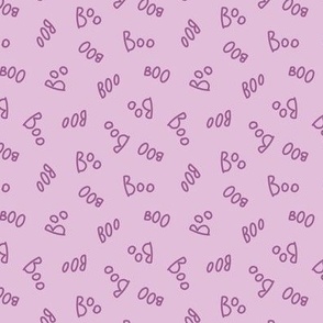 Small - Pastel Purple Boo Lettering Cute Halloween Pattern