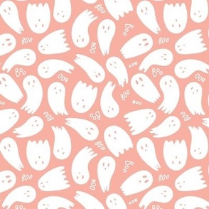 Small - Cute ghosts in pastel orange - Halloween for Kids