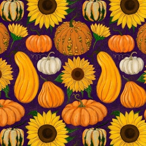 Pumpkin Harvest large on purple