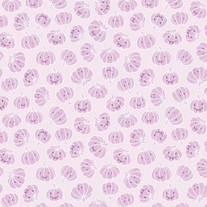 Small - Cute Pumpkin with Faces in Purple Background Pattern