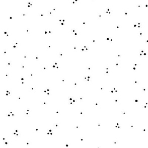Medium - Ditsy polka dot scattered snow pattern - white