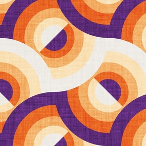Jumbo scale // Here comes the sun // violet and orange gradient 70s inspirational groovy geometric suns