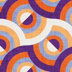 Jumbo scale // Here comes the sun // purple violet and orange 70s inspirational groovy geometric suns