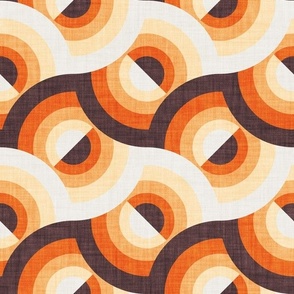 Normal scale // Here comes the sun // brown and orange gradient 70s inspirational groovy geometric suns