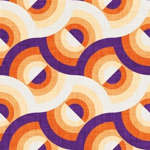 Normal scale // Here comes the sun // violet and orange gradient 70s inspirational groovy geometric suns