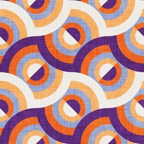 Normal scale // Here comes the sun // purple violet and orange 70s inspirational groovy geometric suns