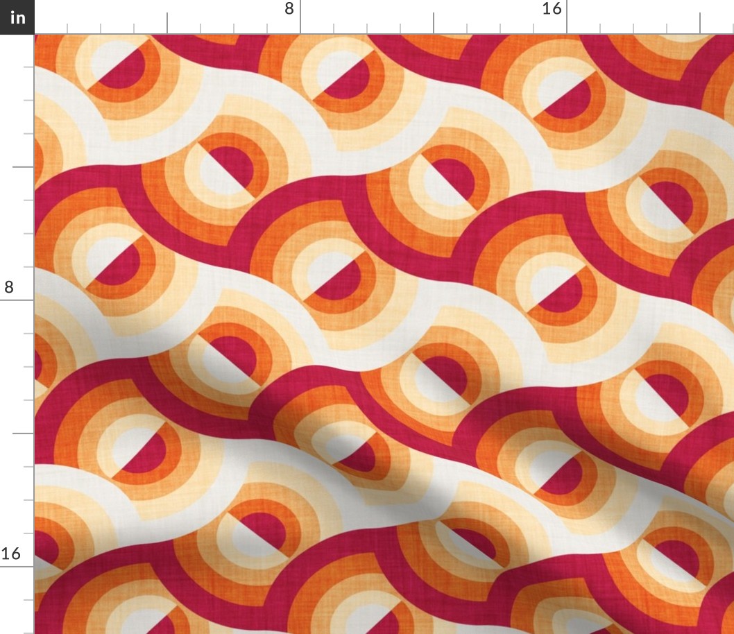 Normal scale // Here comes the sun // cardinal red and orange gradient 70s inspirational groovy geometric suns