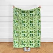 14x18 Panel for DIY Garden Flag Kitchen Towel or Wall Hanging LOVE Green Marijuana Pot Leaves