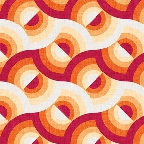 Small scale // Here comes the sun // cardinal red and orange gradient 70s inspirational groovy geometric suns