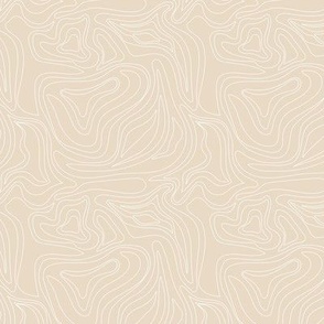Minimalist mountains - landscape nature altitude map for hiking adventures mountain heights abstract strokes and swirls white on beige sand  SMALL