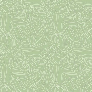 Minimalist mountains - landscape nature altitude map for hiking adventures mountain heights abstract strokes and swirls white on mint apple green SMALL