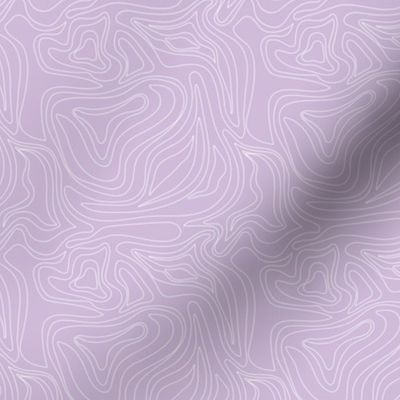 Minimalist mountains - landscape nature altitude map for hiking adventures mountain heights abstract strokes and swirls white on lilac purple SMALL