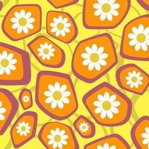 Funky Flowers in Buttercup Yellow