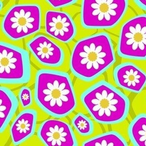 Funky Flowers in Lime