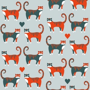 (L) Love cats blue red 