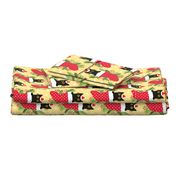 Cute black cat in Christmas stocking yellow xmas fabric WB22