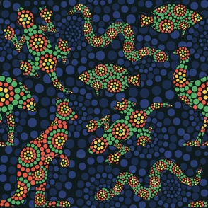 1970 Aboriginal Style Dot Art