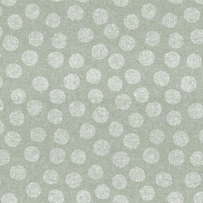 (small scale) organic polka dots - light sage - LAD22