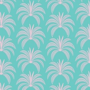 medium - Pink and Turquoise Palm leaves texture pattern