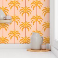 Large - Yellow and Orange Palm tree Californian pattern design 