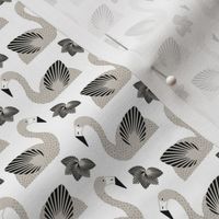 Small - grey and white flamingo pattern repeat