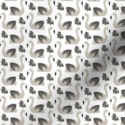 Small - grey and white flamingo pattern repeat