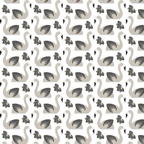 Small - grey and white flamingo pattern repeat