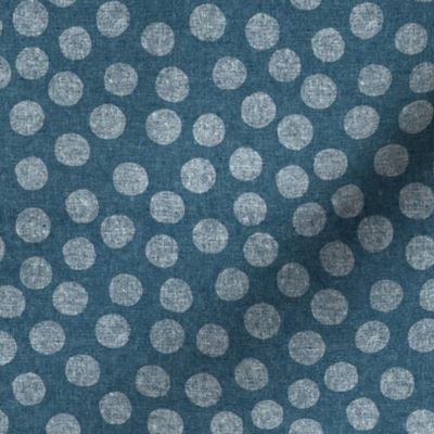 (small scale) organic polka dots - stone blue - LAD22