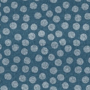 (small scale) organic polka dots - stone blue - LAD22