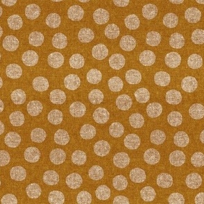(small scale) organic polka dots - golden mustard  - LAD22