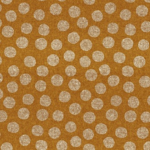 organic polka dots - golden mustard  - LAD22