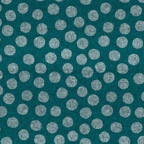 (small scale) organic polka dots - teal  - LAD22