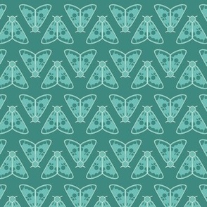 Turquoise Blue retro butterfly pattern