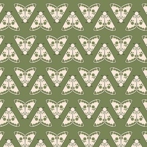 Olive Green retro butterfly pattern