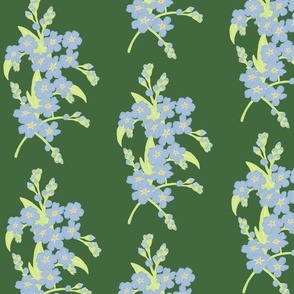 Forget-me-not Flower on Forest Green | Large Scale