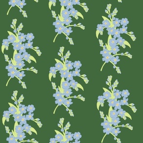 Forget-me-not Flower on Forest Green | Medium Scale