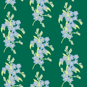 Forget-me-not Flower on Emerald Green | Medium Scale