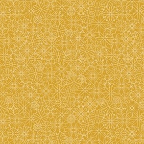 Small - yellow and white hippy geometric floral pattern