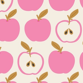 Apple A Day | Jumbo Pink on Cream