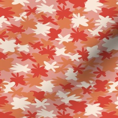 Small - Pink and Orange abstract camouflage repeat pattern