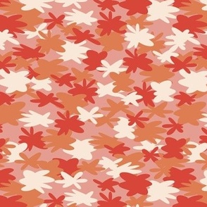 Small - Pink and Orange abstract camouflage repeat pattern